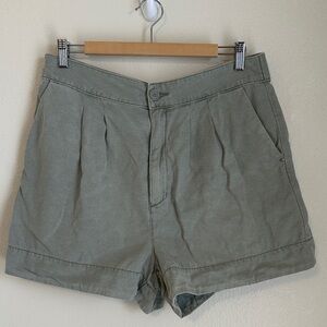 ☀️Joie High Waisted Cotton/Linen Shorts- Green☀️